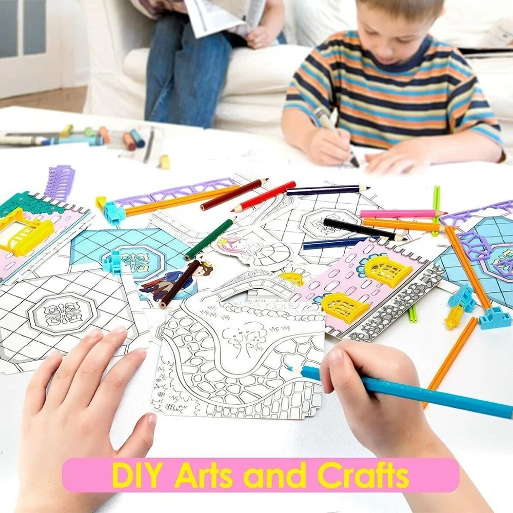 STEM Princess Castle Graffiti Assembly 266 pcs 3+ Kid Toys DIY Art Coloring Book
